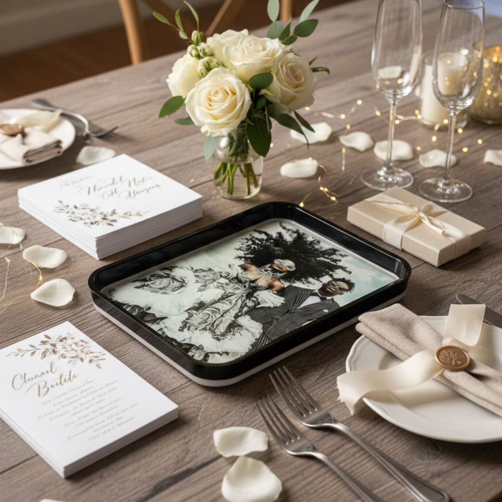 NORE’S NOVELTIES Handcrafted Decorative Serving/ Vanity Tray “BLISS” - Picture 3 of 6
